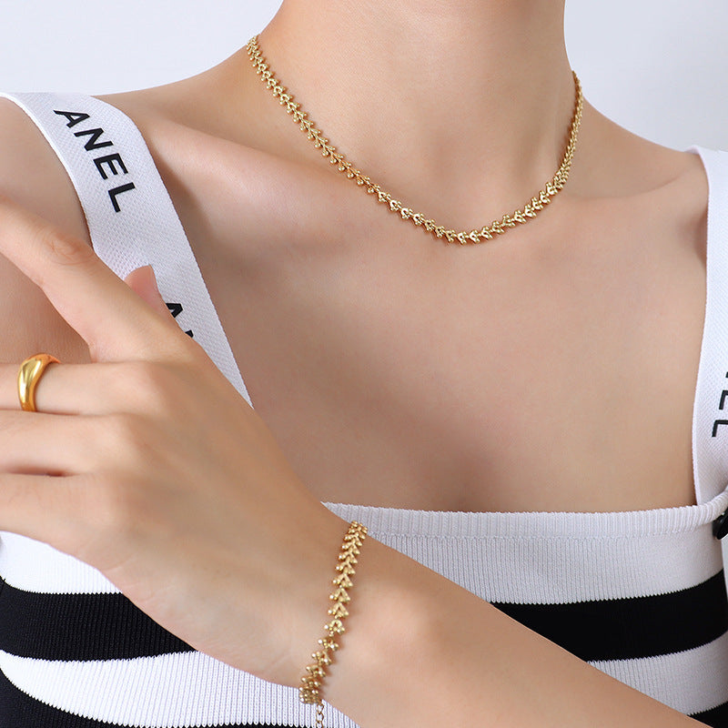 18K Gold Plated Stainless Steel Mixed Chain Bracelet Collection