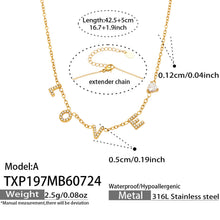 MiduoduoJewelry gold LOVE letter zircon necklace chain length and specification guide
