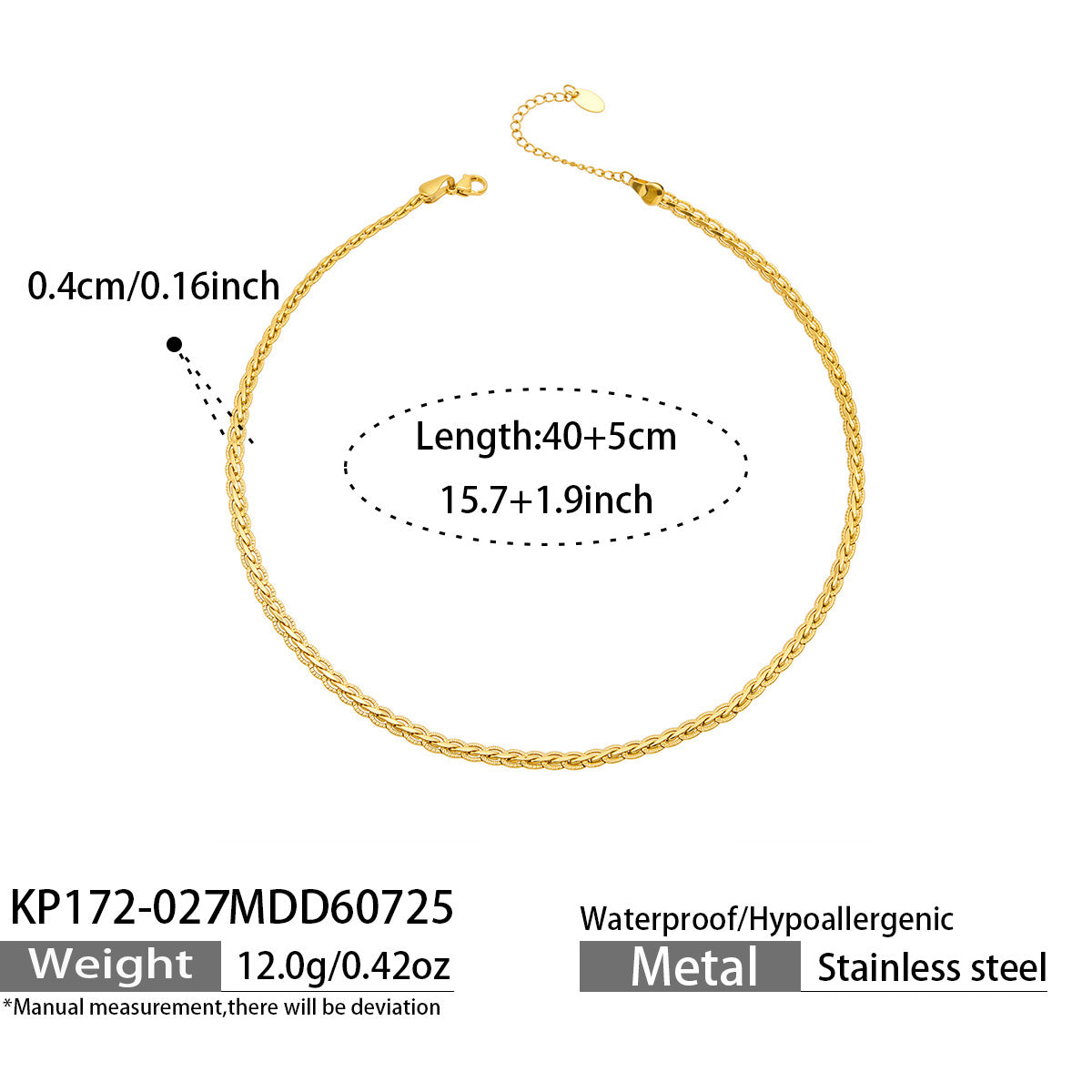 Gold minimalist faux pearl necklace chain length and product specification guide