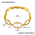Gold PVD 5A Full Paved Zircon Bracelet 16+5 / 5cm (E665B)