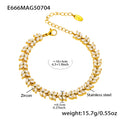 Gold PVD 5A Zircon Four Leaf Clover Bangle 16+5 / 5cm