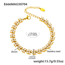 Gold pavé zircon tennis bracelet length, width and weight specifications