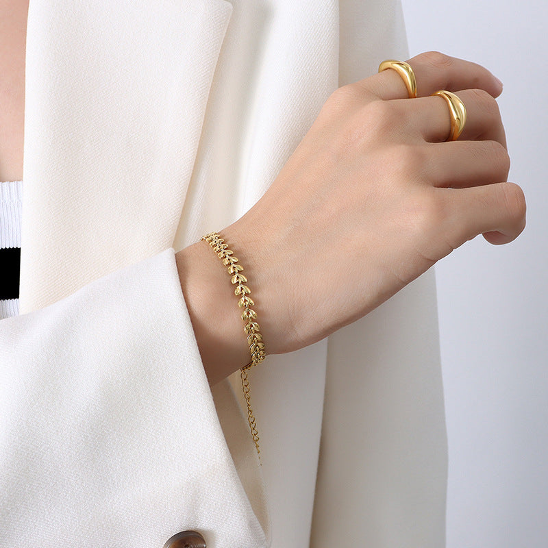 18K Gold Plated Stainless Steel Mixed Chain Bracelet Collection