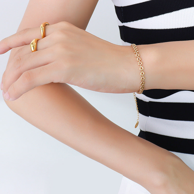 18K Gold Plated Stainless Steel Mixed Chain Bracelet Collection