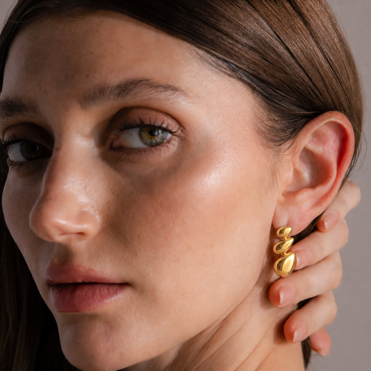 18K Gold Plated Copper Teardrop Drop Earrings
