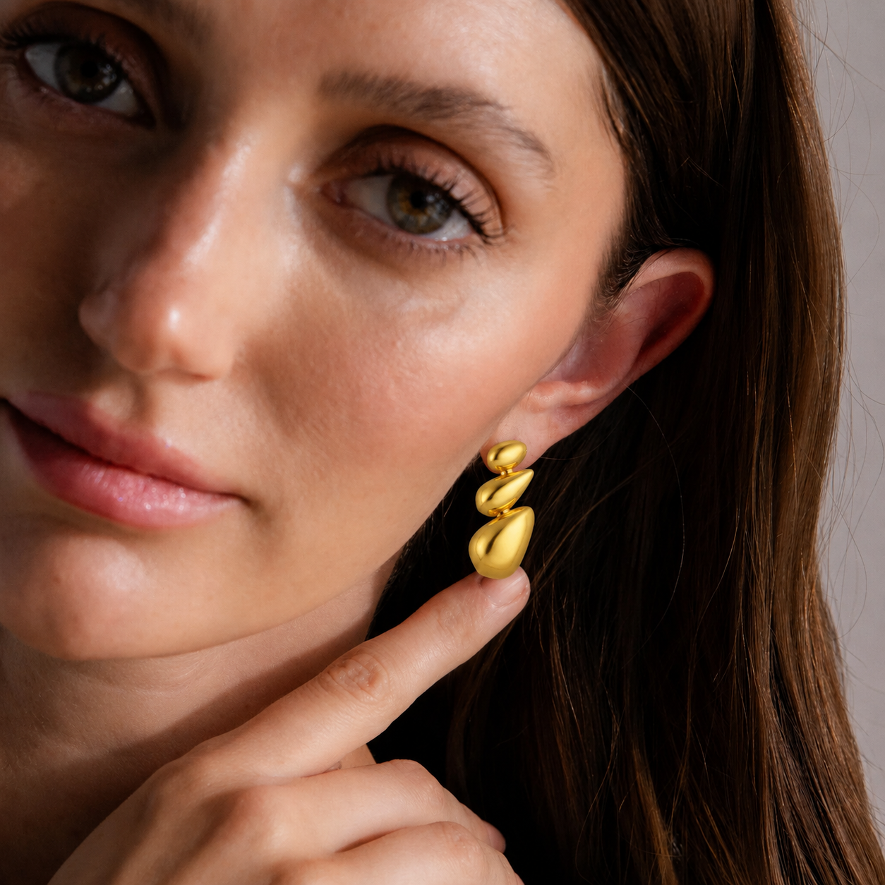 18K Gold Plated Copper Teardrop Drop Earrings