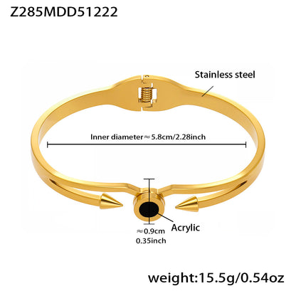 18k gold stainless steel black arrow bangle (Z285MDD51222), inner diameter 5.8cm, weight 15.5g