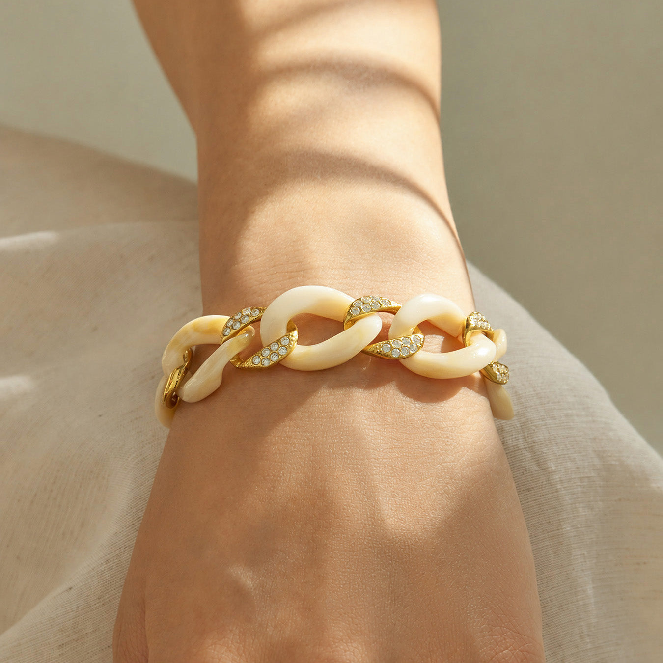 316L Stainless Steel 18K PVD Gold Gradient Resin Bracelet made with 316L stainless steel and 18K PVD gold finish for wholesale jewelry buyers - image 11