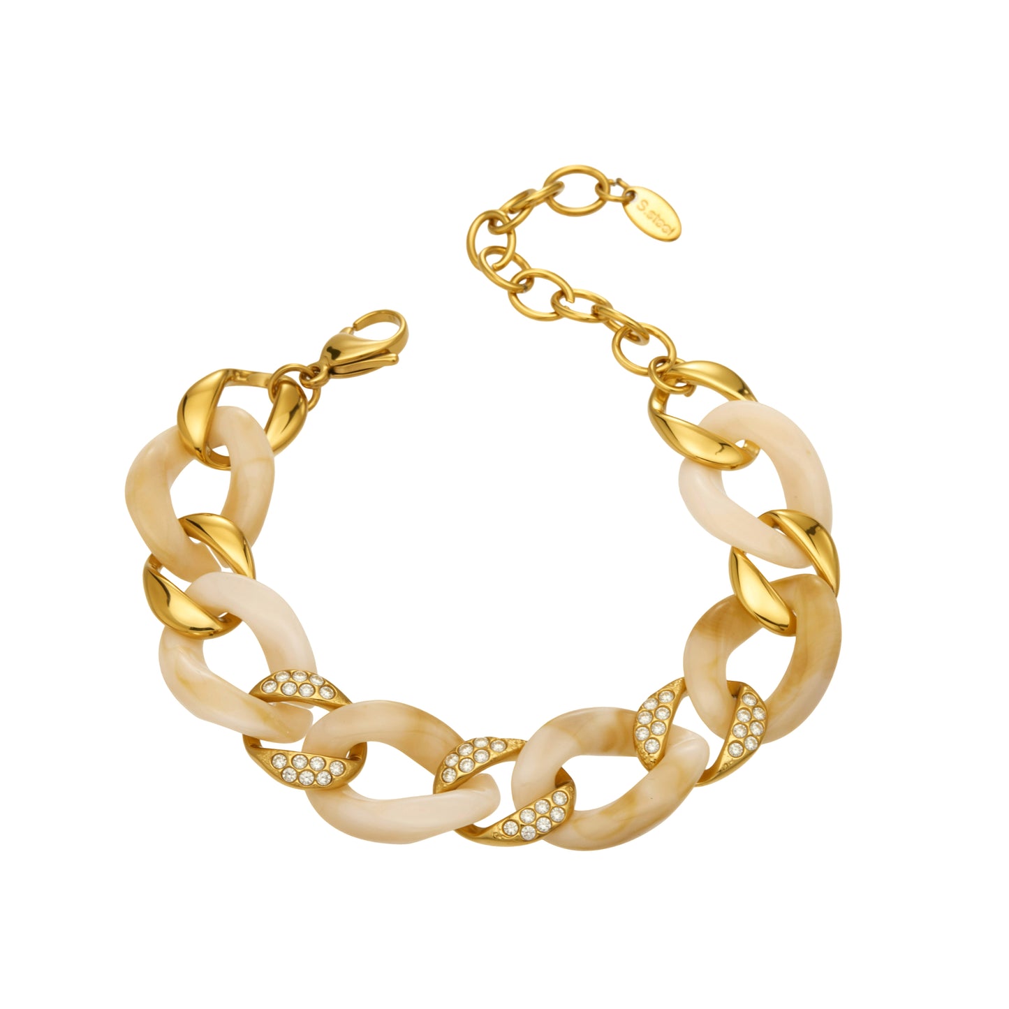 Close-up of Zircon Embellishments on Bracelet