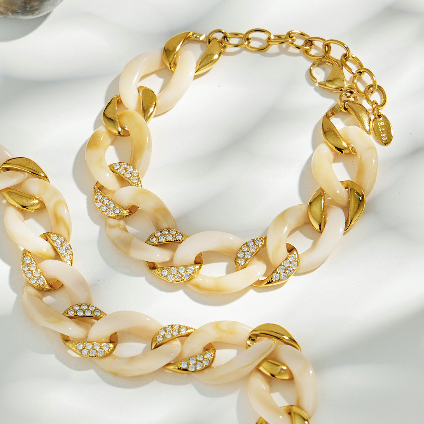 316L Stainless Steel 18K PVD Gold Gradient Resin Bracelet made with 316L stainless steel and 18K PVD gold finish for wholesale jewelry buyers - image 5