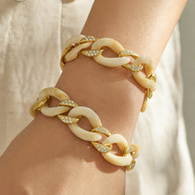 316L Stainless Steel 18K PVD Gold Gradient Resin Bracelet made with 316L stainless steel and 18K PVD gold finish for wholesale jewelry buyers - image 8