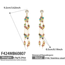 Green natural stone earrings product size and detail guide