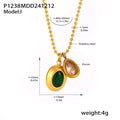 P1238 Green & Pink Zircon / Necklace