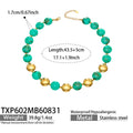 TXP602 – Necklace / Green Resin Gold / 43.5+5 cm
