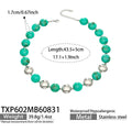 TXP602 – Necklace / Green Resin Steel / 43.5+5 cm
