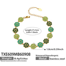 Green zircon flower bracelet size and weight details