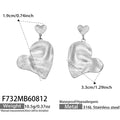 Hammered Heart Steel / Earrings