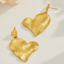 316L Stainless Steel 18K PVD Gold Hammered Heart Earrings made with 316L stainless steel and 18K PVD gold finish for wholesale jewelry buyers - image 3