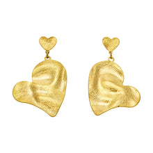 316L Stainless Steel 18K PVD Gold Hammered Heart Earrings made with 316L stainless steel and 18K PVD gold finish for wholesale jewelry buyers - image 5