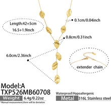 316L Stainless Steel 18K PVD Gold Hammered Leaf Jewelry Set made with 316L stainless steel and 18K PVD gold finish for wholesale jewelry buyers - image 7