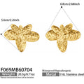 Gold Hammered Flower Drop Earrings / Earrings