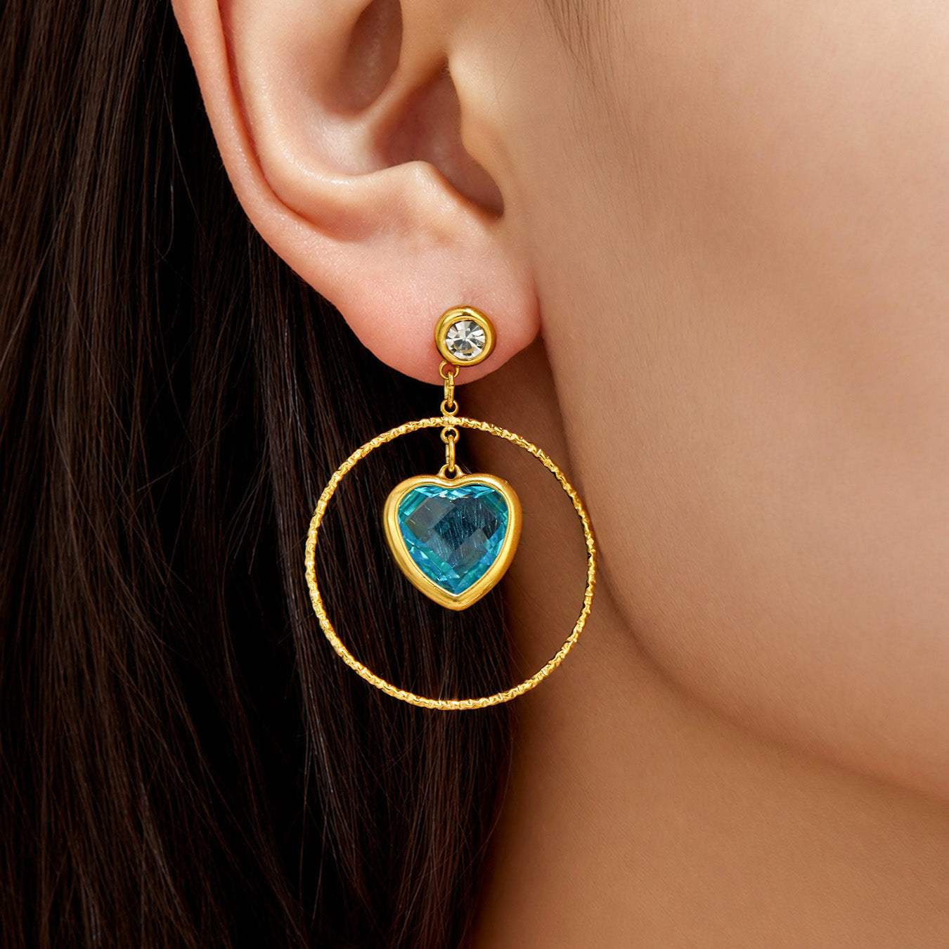 316L Stainless Steel 18K PVD Gold Heart Earring made with 316L stainless steel and 18K PVD gold finish for wholesale jewelry buyers - image 14