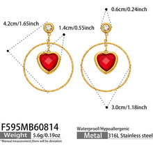 Red Heart Earring in 316L Stainless Steel