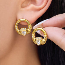 Elegant 316L stainless steel earrings with zircon stone
