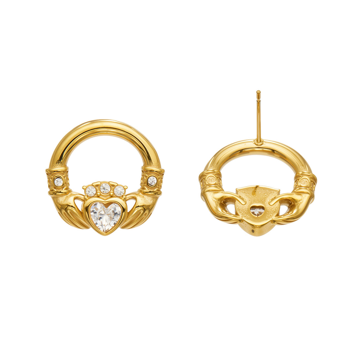 316L Stainless Steel 18K PVD Gold Heart Earrings made with 316L stainless steel and 18K PVD gold finish for wholesale jewelry buyers - image 5