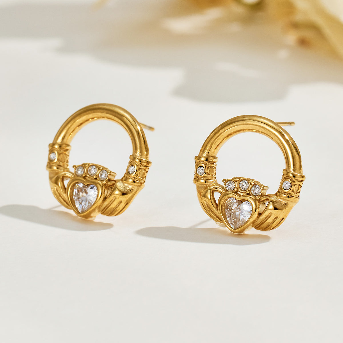 316L Stainless Steel 18K PVD Gold Heart Earrings made with 316L stainless steel and 18K PVD gold finish for wholesale jewelry buyers - image 9
