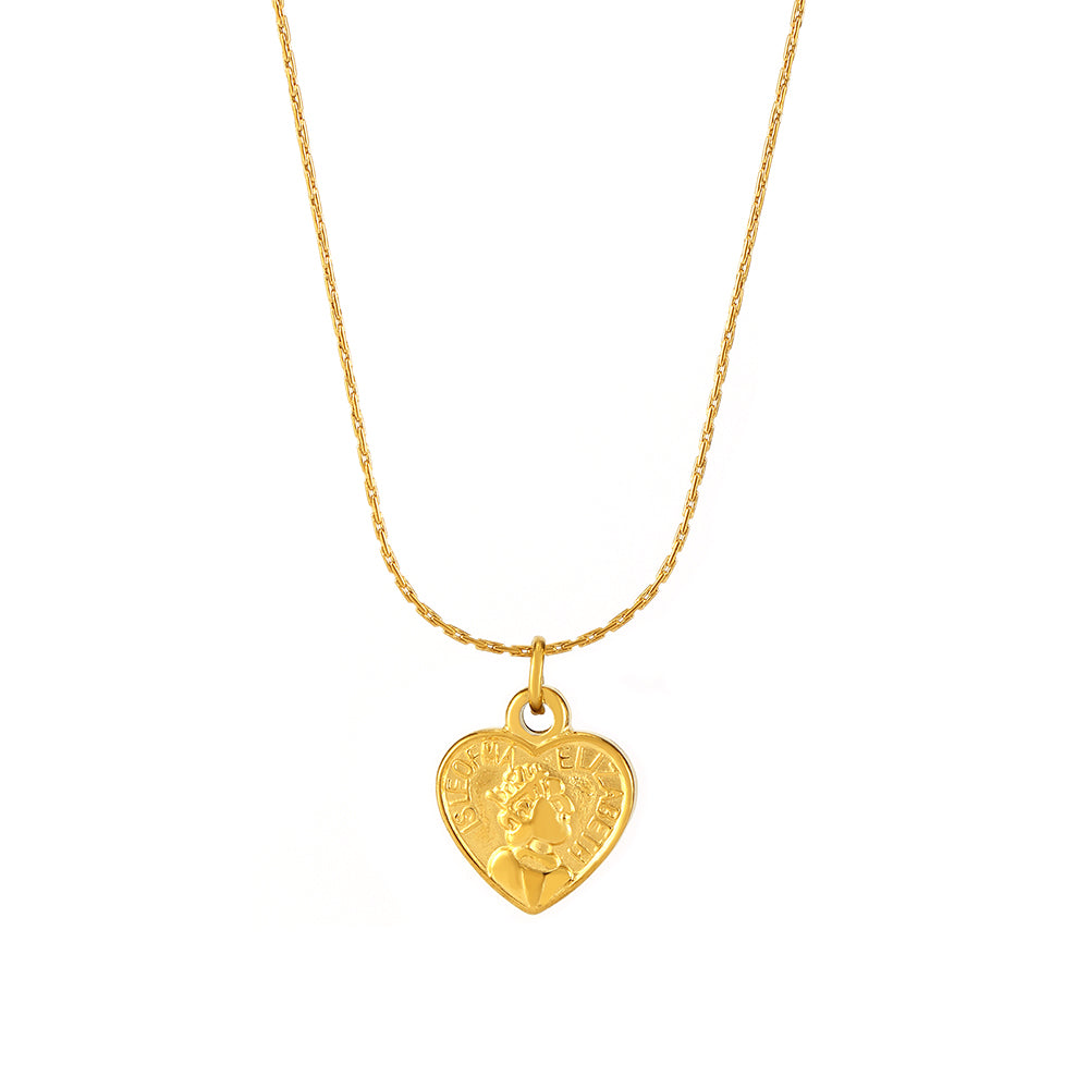 Elegant heart necklace in 18K PVD gold