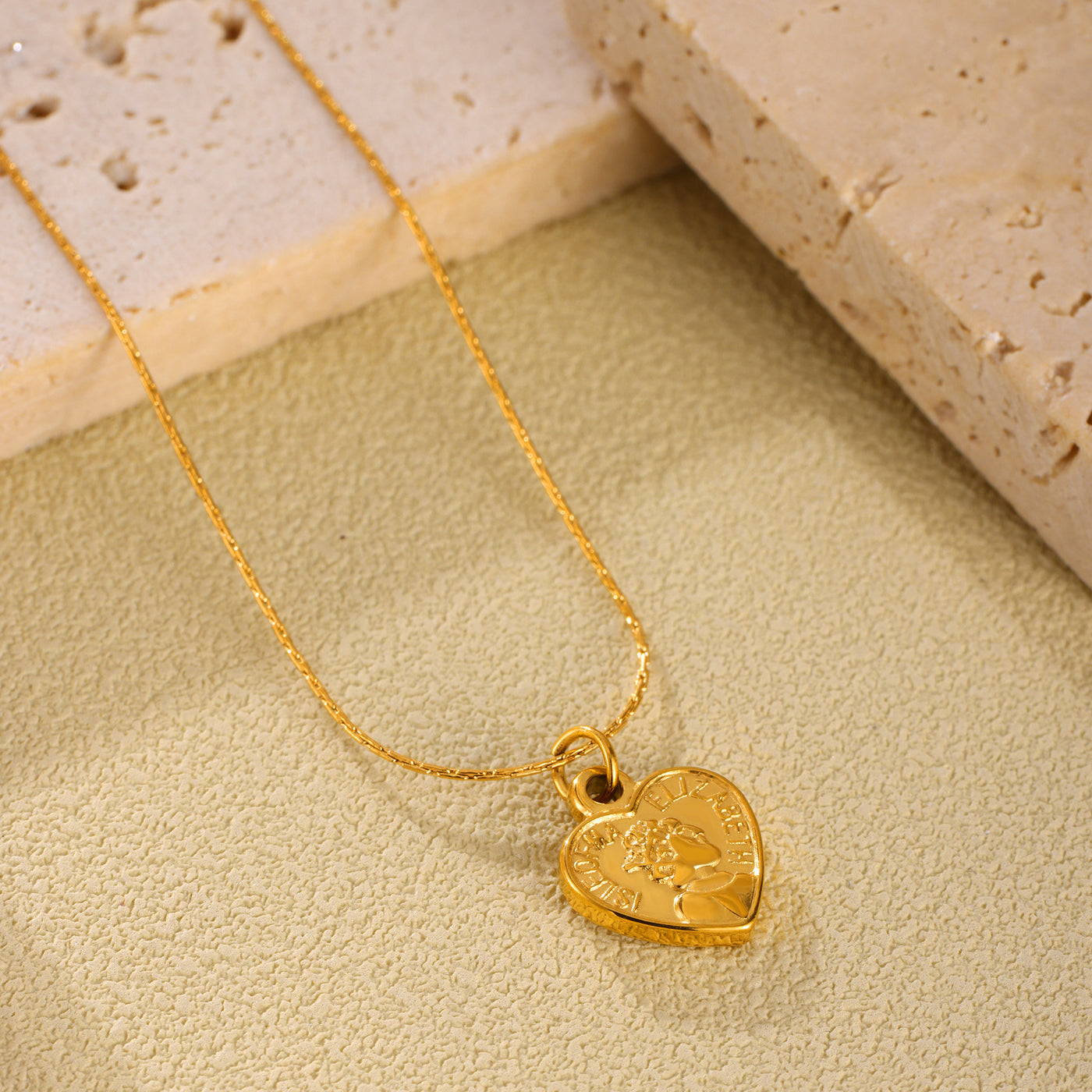 316L Stainless Steel 18K PVD Gold Heart Necklace made with 316L stainless steel and 18K PVD gold finish for wholesale jewelry buyers - image 10