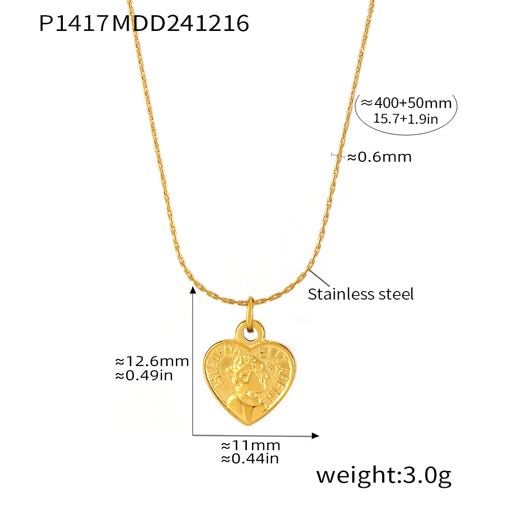 Close-up of stainless steel necklace pendant