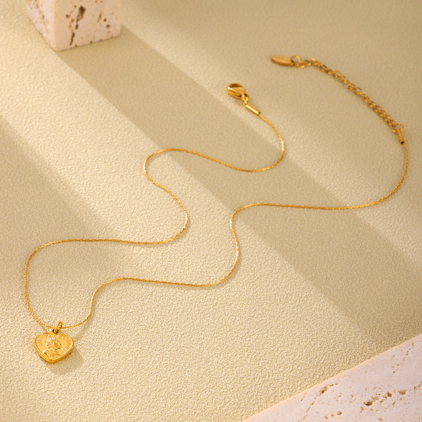 316L Stainless Steel 18K PVD Gold Heart Necklace made with 316L stainless steel and 18K PVD gold finish for wholesale jewelry buyers - image 8