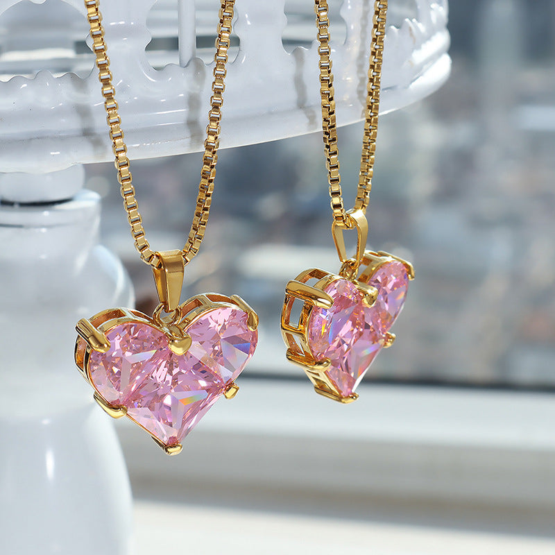 316L Stainless Steel 18K PVD Gold Heart Pendant Necklace and Earrings Set made with 316L stainless steel and 18K PVD gold finish for wholesale jewelry buyers - image 3