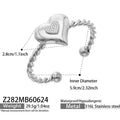 Heart Cubic Zirconia Inlaid Stainless Steel / Bangle