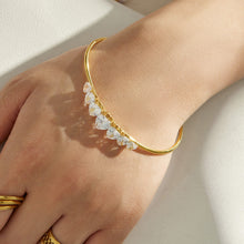 316L Stainless Steel 18K PVD Gold Heart Zircon Bangle made with 316L stainless steel and 18K PVD gold finish for wholesale jewelry buyers - image 12