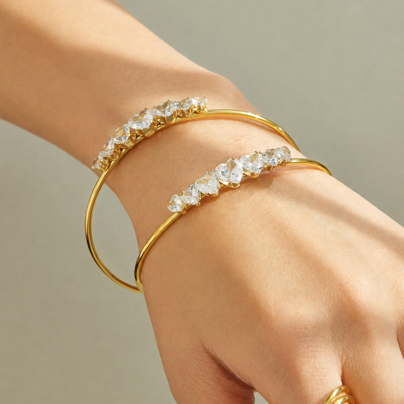 Close-up of heart zircon design detail