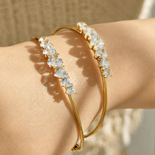316L Stainless Steel 18K PVD Gold Heart Zircon Bangle made with 316L stainless steel and 18K PVD gold finish for wholesale jewelry buyers - image 3