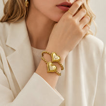 316L Stainless Steel 18K PVD Gold Heart Zircon Bangle made with 316L stainless steel and 18K PVD gold finish for wholesale jewelry buyers - image 8