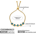 Gold Blue Zircon Charm Bracelet 23cm (E305) / 23cm