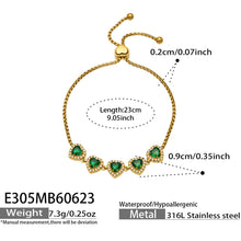 316L Stainless Steel 18K PVD Gold Heart Zircon Bracelet made with 316L stainless steel and 18K PVD gold finish for wholesale jewelry buyers - image 12