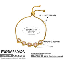 316L Stainless Steel 18K PVD Gold Heart Zircon Bracelet made with 316L stainless steel and 18K PVD gold finish for wholesale jewelry buyers - image 13