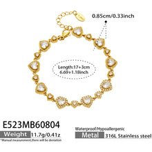 Heart Zircon Bracelet Steel Color