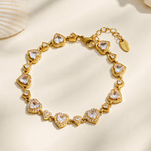316L Stainless Steel 18K PVD Gold Heart Zircon Bracelet made with 316L stainless steel and 18K PVD gold finish for wholesale jewelry buyers - image 3