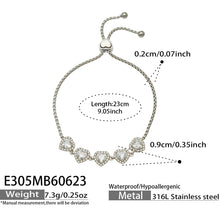 316L Stainless Steel 18K PVD Gold Heart Zircon Bracelet made with 316L stainless steel and 18K PVD gold finish for wholesale jewelry buyers - image 6