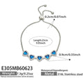 Steel Blue Zircon Charm Bracelet 23cm (E305) / 23cm