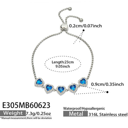 316L Stainless Steel 18K PVD Gold Heart Zircon Bracelet made with 316L stainless steel and 18K PVD gold finish for wholesale jewelry buyers - image 8