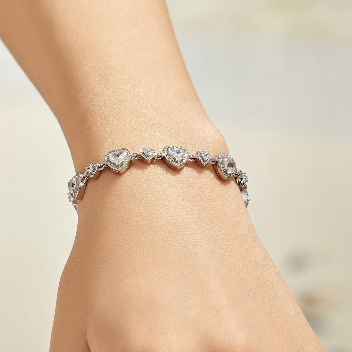 316L Stainless Steel 18K PVD Gold Heart Zircon Bracelet made with 316L stainless steel and 18K PVD gold finish for wholesale jewelry buyers - image 8