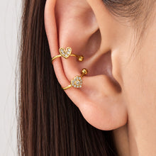 316L Stainless Steel 18K PVD Gold Heart Zircon Clip Earrings made with 316L stainless steel and 18K PVD gold finish for wholesale jewelry buyers - image 11